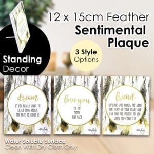 12x15cm Feather Sentimental Plaque