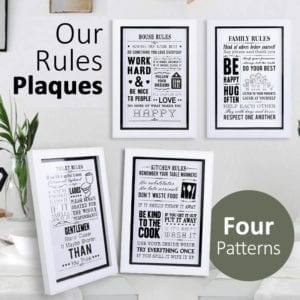 21x30CM White Wooden Our Rules Plaque