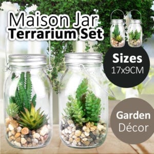 Artificial Succulents in Glass Maison Jar Terrarium