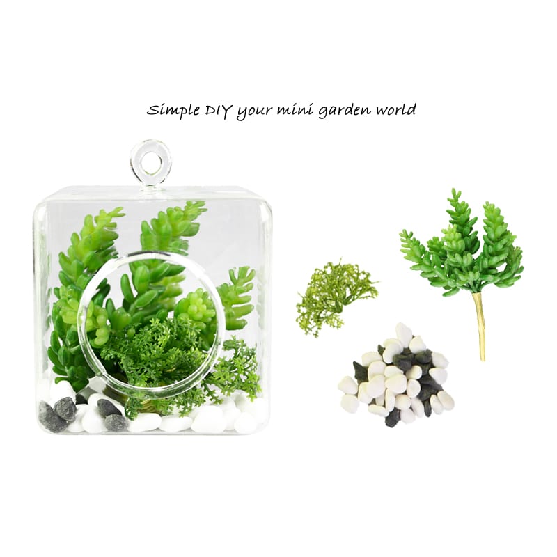 DIY Hanging Glass Vase Square House Planter-6