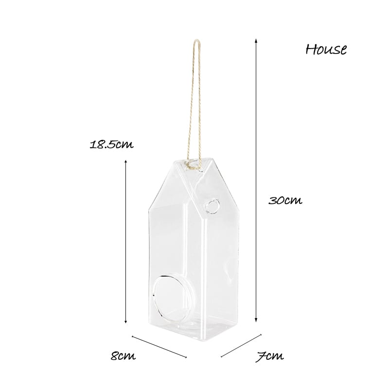 DIY Hanging Glass Vase Square House Planter-8