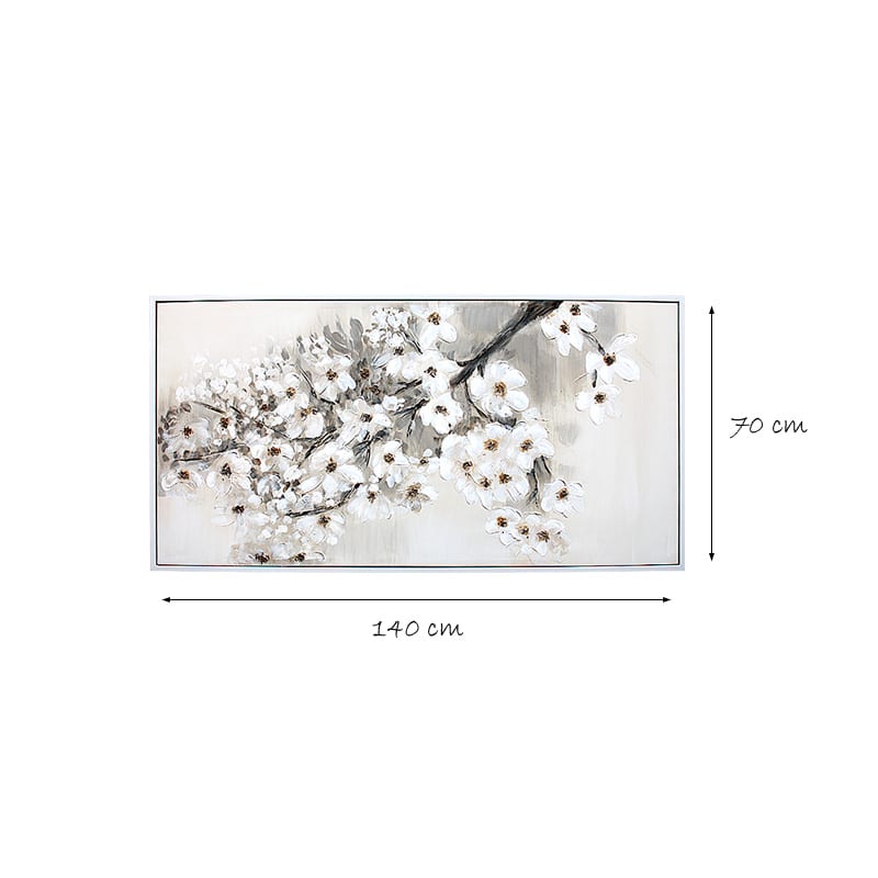 70x140CM White Blossom Shadow Frame Printing-3