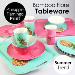Bamboo Fibre Pineapple Flamingo Tableware