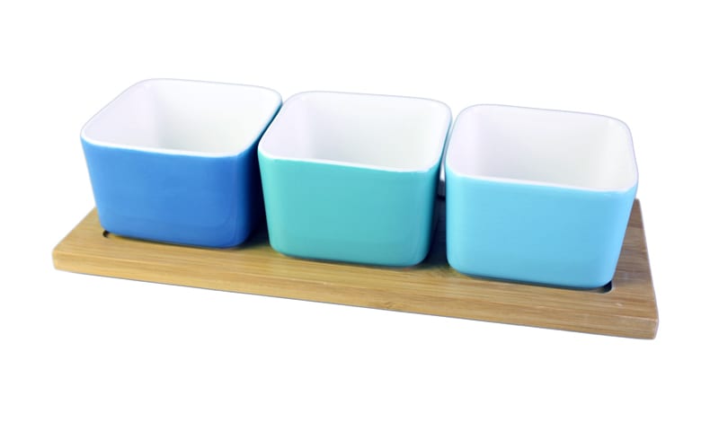 Davis & Waddell Taste Samba 3pc Bowl Set With Bamboo Tray-1