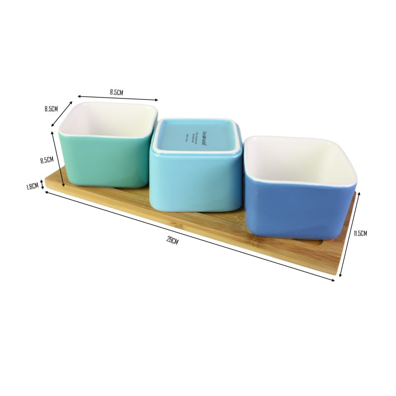 Davis & Waddell Taste Samba 3pc Bowl Set With Bamboo Tray-4