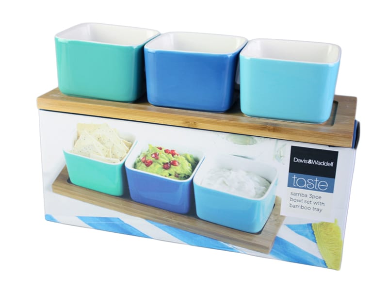 Davis & Waddell Taste Samba 3pc Bowl Set With Bamboo Tray-5