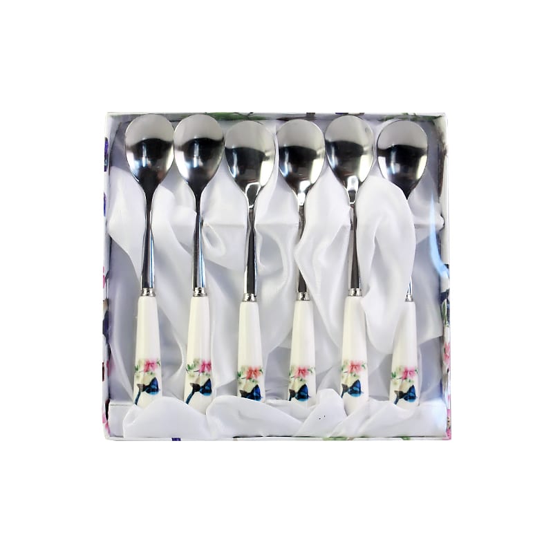 European Blue Wren 6pcs Dessert Spoon Set-2 spoon set
