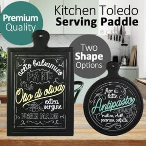 Kitchen Black Toledo Stone Serving Paddle Board