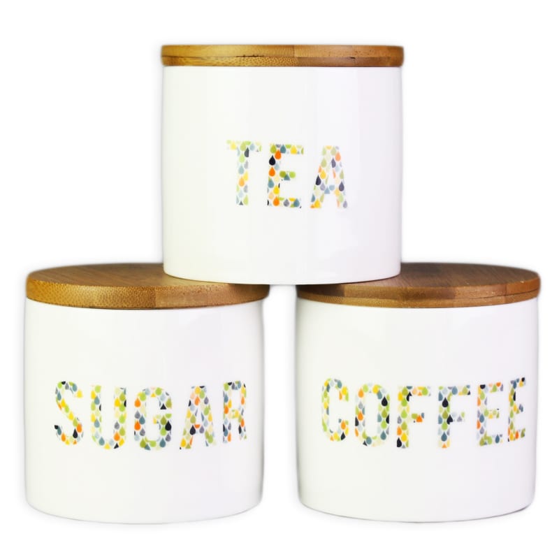 Set of 3 Forest 9CM Ceramic Canister-2 Set of 3 Forest 9CM Ceramic Canister-2