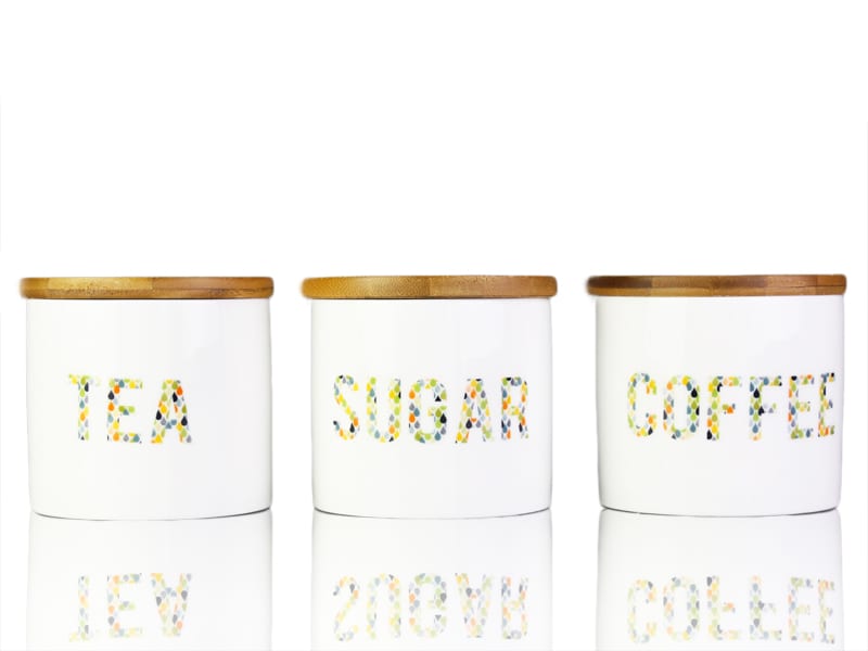 Set of 3 Forest 9CM Ceramic Canister Set of 3 Forest 9CM Ceramic Canister