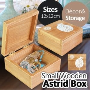 Wooden Astrid Illustration Jewellery Box