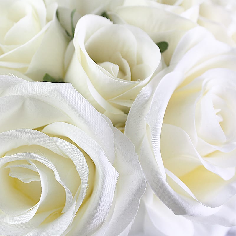 Artificial 9 Heads White Romance Rose Bouquet Flower-4