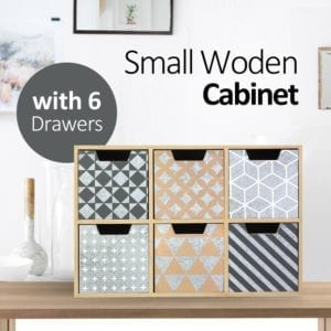 Stylish Small Wooden Cabinet with 6 drawers