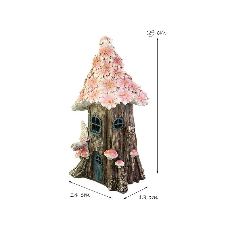 Garden Solar Powered Flower Village House-5